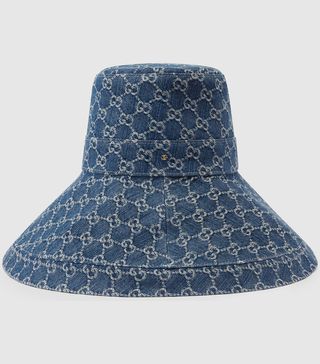 Gucci + Washed Denim Wide Brim Hat