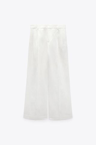 Zara + Linen-Blend Full-Length Pants