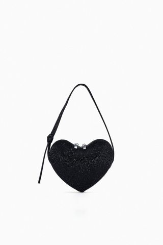 Zara + Rhinestone Heart Shoulder Bag