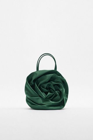 Zara + Satin Effect Flower Bag