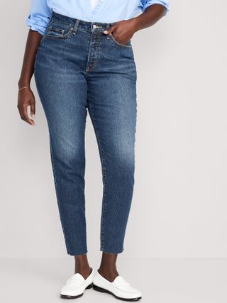 Old Navy + High-Waisted Button-Fly OG Straight Cut-Off Ankle Jeans