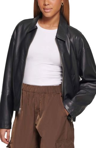 Levi's + Faux Leather Bomber Jacket