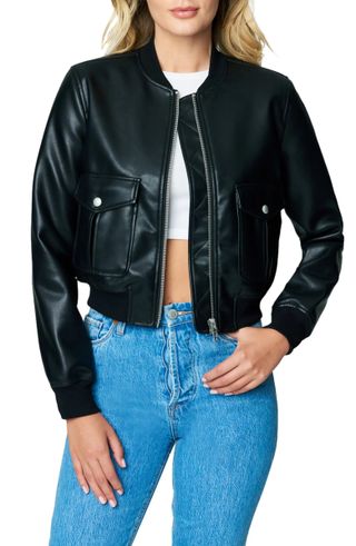 Blank NYC + Faux Leather Bomber Jacket