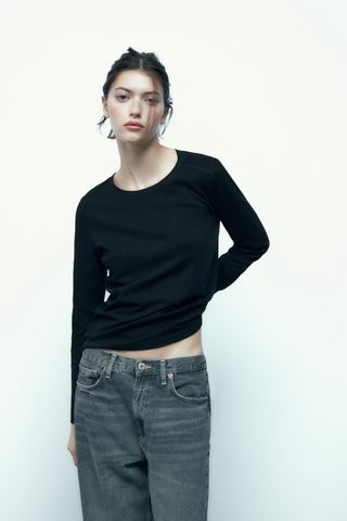 Zara + Long Sleeve T-Shirt