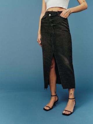 Reformation + Nila Long Denim Skirt