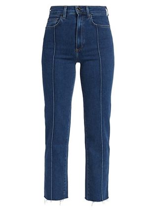 Le Jean + Amelia Pleated Straight-Leg Jeans