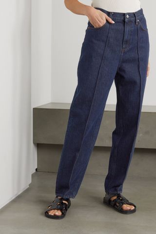 Toteme + High-Rise Tapered Organic Jeans
