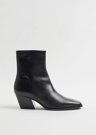 & Other Stories + Western Leather Ankle Boots