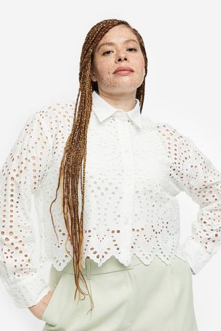 H&M + Eyelet Embroidered Shirt