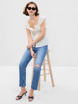 Gap + Ruffle Sleeve Shirt