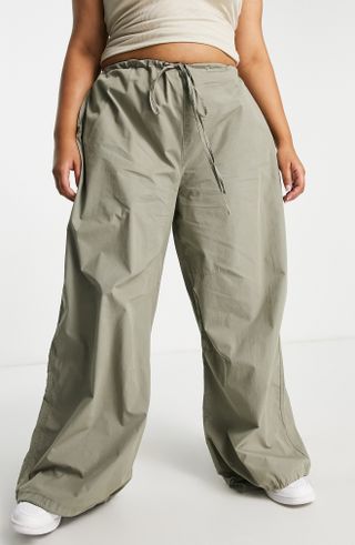 ASOS Design + Curve Cotton Parachute Pants