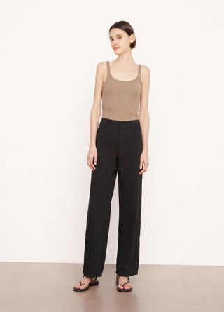 Vince + High-Waist Washed Casual Pant