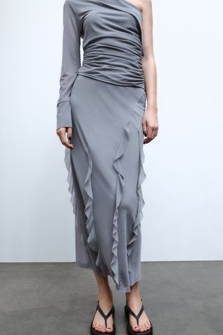 Zara + Ruffled Tulle Skirt