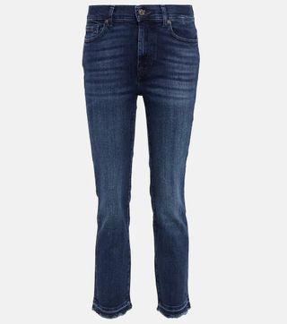 7 For All Mankind + The Straight Crop High-Rise Jeans