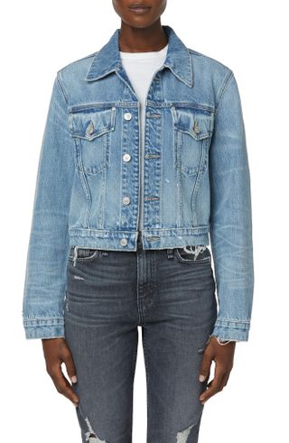 Hudson Jeans + Crop Denim Trucker Jacket