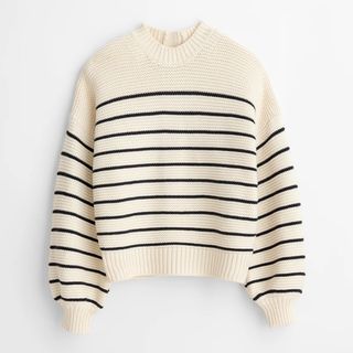 Alex Mill + Button-Back Crewneck Sweater in Stripe
