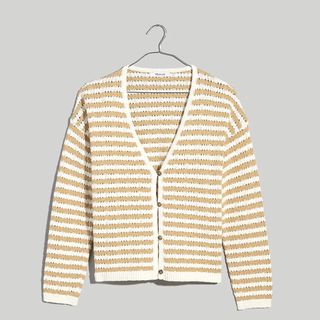 Madewell + Open-Stitch Cardigan Sweater in Stripe