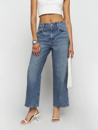 Reformation + Val 90s Mid-Rise Straight Cropped Jeans