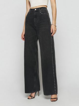 Reformation + Cary High Rise Slouchy Wide Leg Jeans