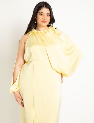 Eloquii + Overlay Sleeve Satin Dress