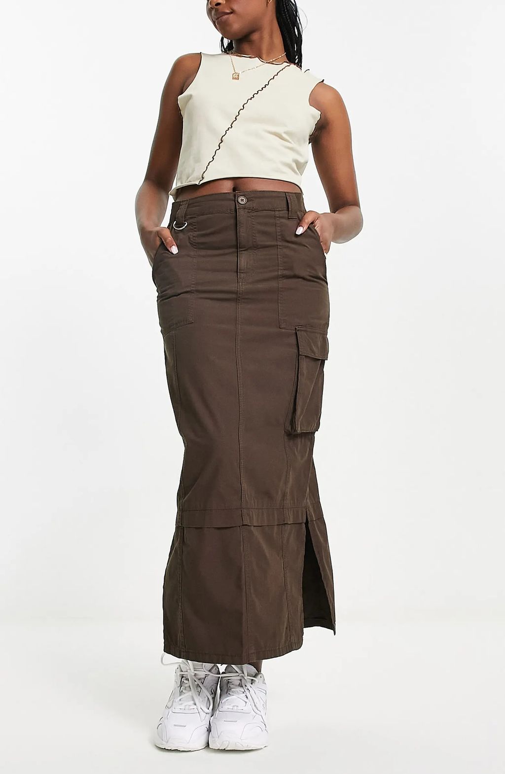 Black bomber Jacket Top Drape Skirt Set