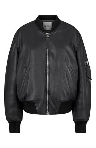 The Attico + Anja Punk Oversize Leather Bomber Jacket