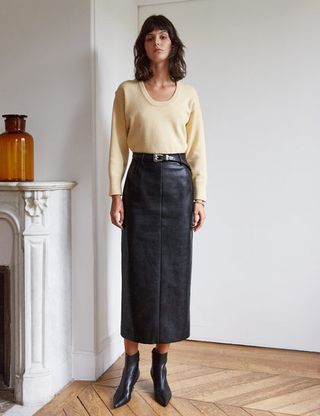 Pixie Market + Yve Maxi Leather Skirt