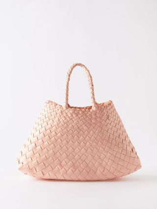 Dragon Diffusion + Santa Croce Small Woven-Leather Basket Bag