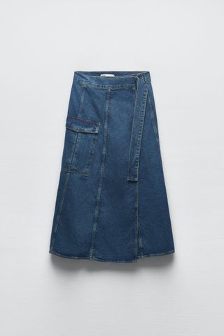 Zara + Denim Cargo Skirt