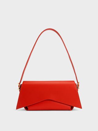 Charles & Keith + Red Boaz Geometric Front Flap Bag