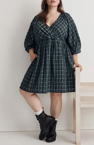 Madewell + Check Faux Wrap Dress