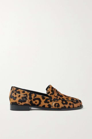 Porte & Paire + Leopard-Print Calf Hair Loafers