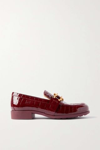 Bottega Veneta + Madame Croc-Effect Leather Loafers