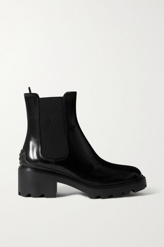 Tod's + Patent-Leather Chelsea Boots