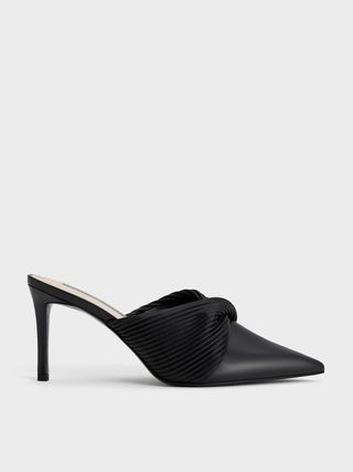 Charles & Keith + Pleated Wrap Heeled Mules