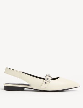 M&S Collection + Buckle Flat Pointed Slingback Shoes