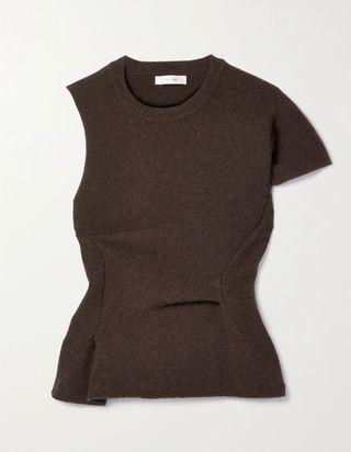 The Row + Charlise Gathered Asymmetric Cashmere Top