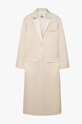 Zara + Flowy Linen-Blend Trench Coat