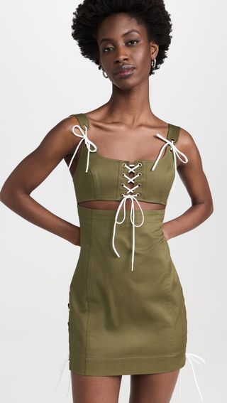 Monse + Laced Detail Mini Dress