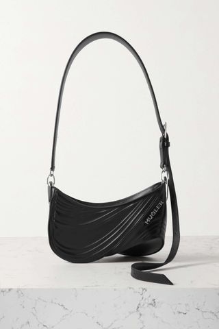 Mugler + Spiral Curve 01 Embossed Leather Shoulder Bag