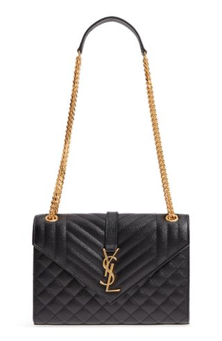 Saint Laurent + Medium Cassandra Quilted Leather Envelope Bag