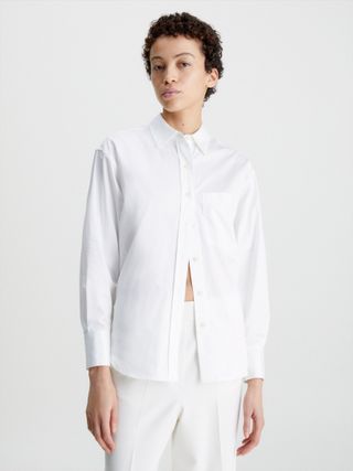 Calvin Klein + Relaxed Cotton Satin Shirt
