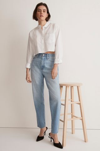 Madewell + Baggy Tapered Jeans in Glennie Wash