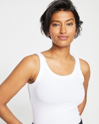 Universal Standard + Roitfeld Ribbed Tank in White