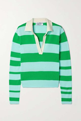 Clements Ribeiro + Rugby Striped Jacquard-Knit Cashmere Sweater