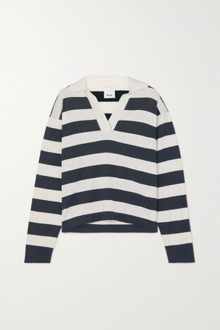 Allude + Serafino Striped Cotton and Cashmere-Blend Sweater