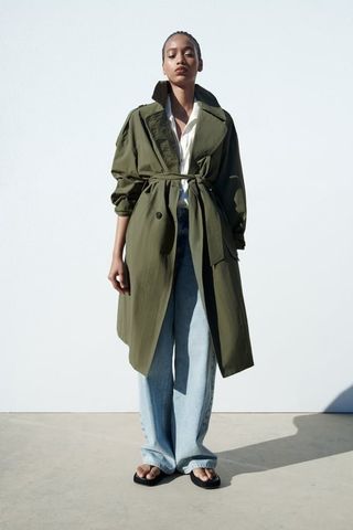 Zara + Belted Technical Trench Coat