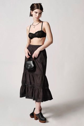 Urban Outfitters + Uo Emelie Tiered Midi Skirt