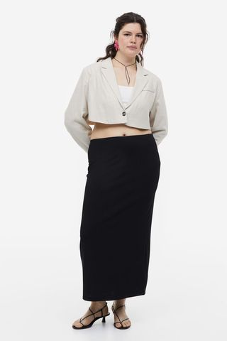 H&M + H&M+ Ribbed Pencil Skirt