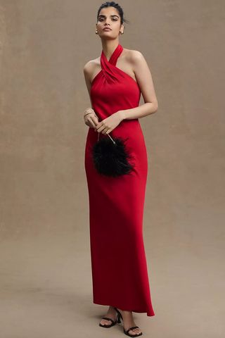 BHLDN + Ruby Twist Halter Satin Gown